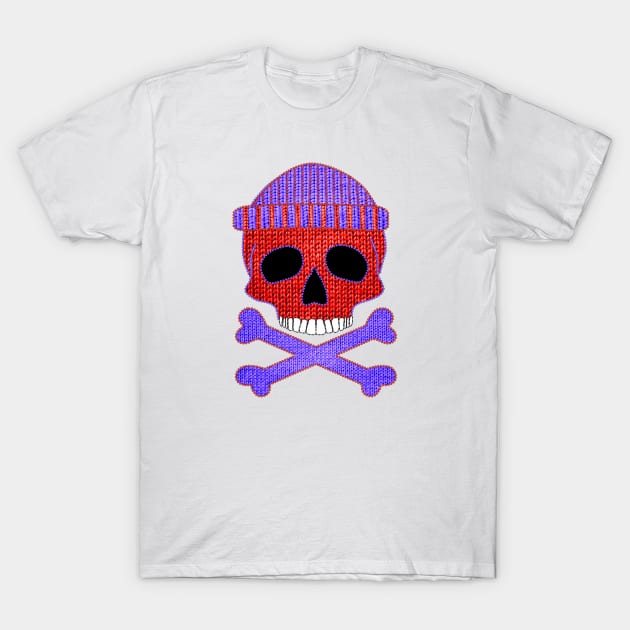 Beanie Skull and Knitted Crossbones T-Shirt by Nuletto